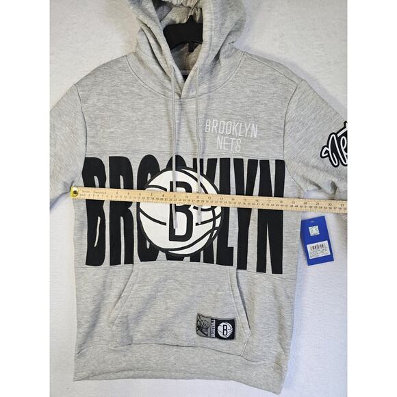 NWT NBA Brooklyn Nets Ultra Game Men's Basketball Pullover Gray Hoodie Sz Med - Picture 7 of 13